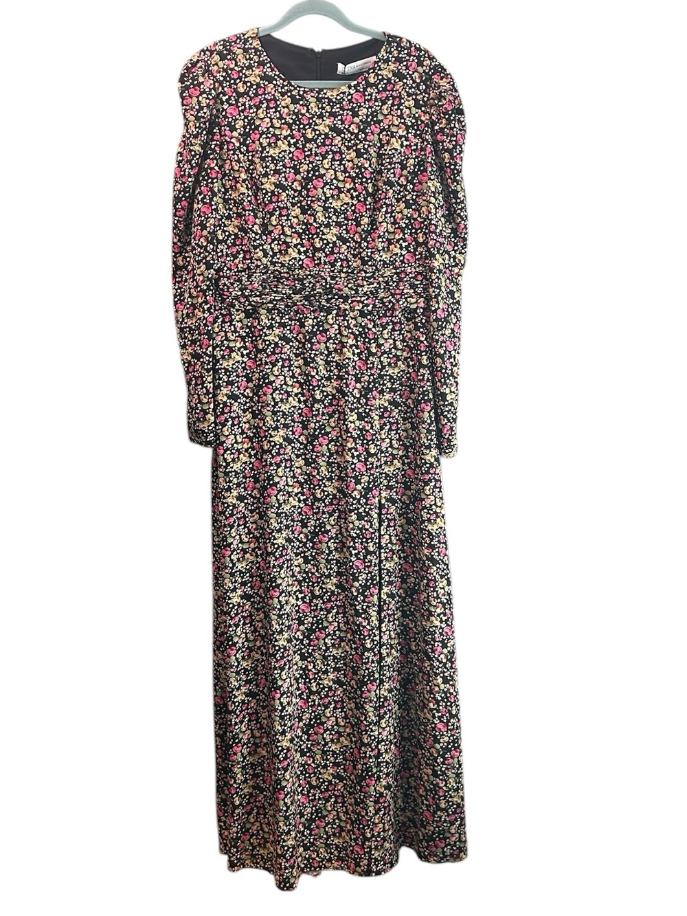 Ieena for Mac Duggal Black Floral Gown 26916 size 14 NWT